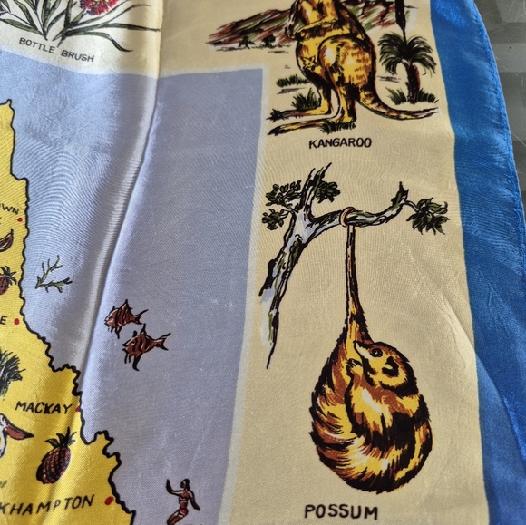 Explore Australia Map Acetate Scarf Hand rolled - Picture 7 of 8